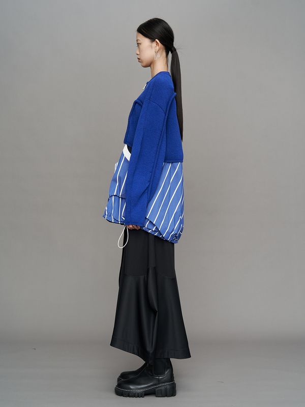 cord line short cardigan