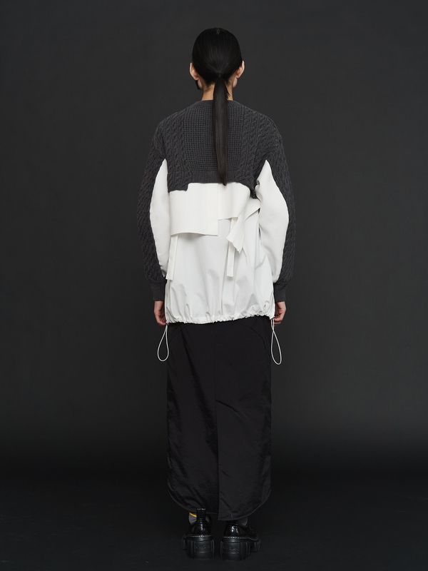 cable layer short knit top