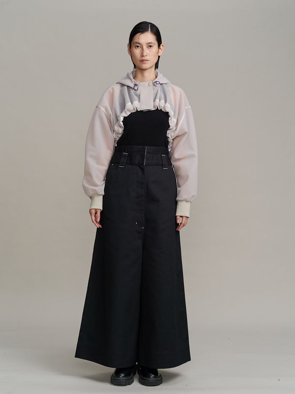 spongy sheer short blouson