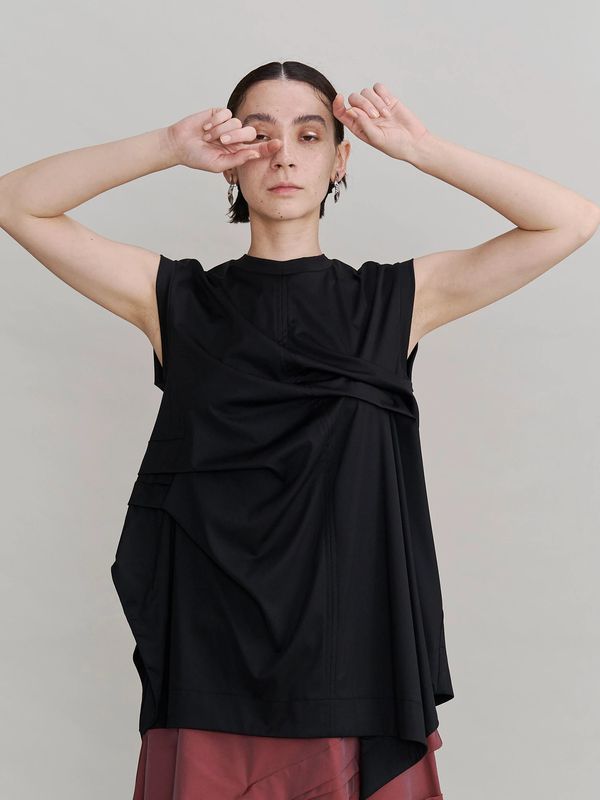 tuck drape sleeveless top