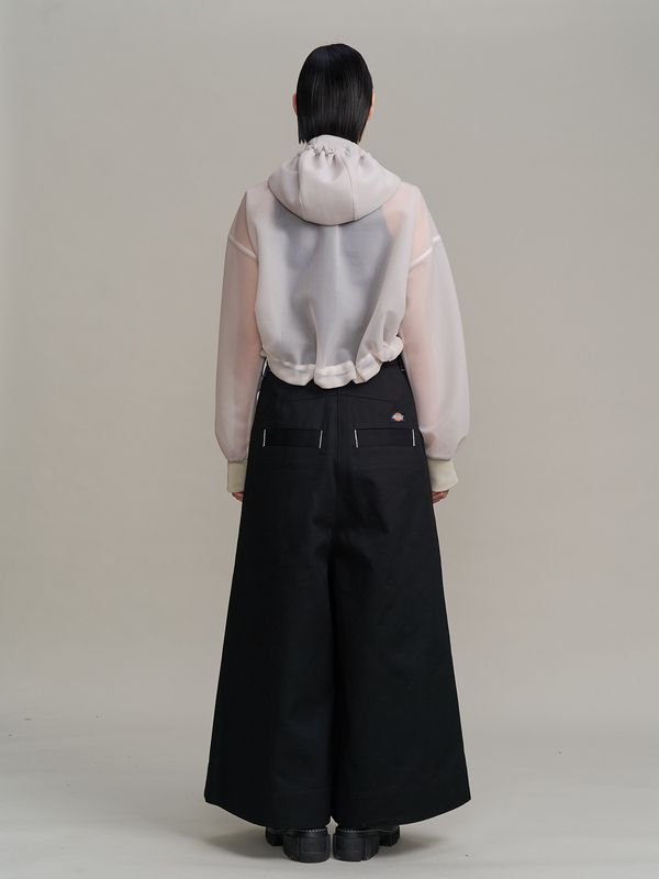 spongy sheer short blouson