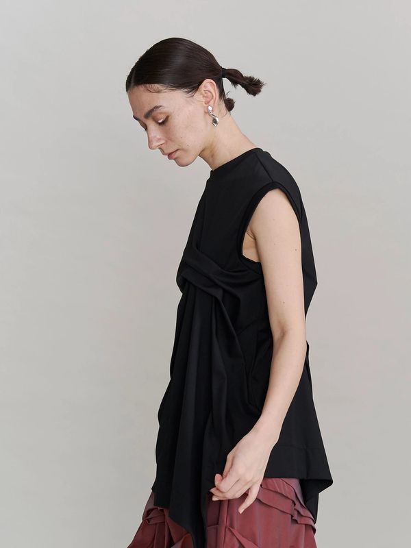 tuck drape sleeveless top