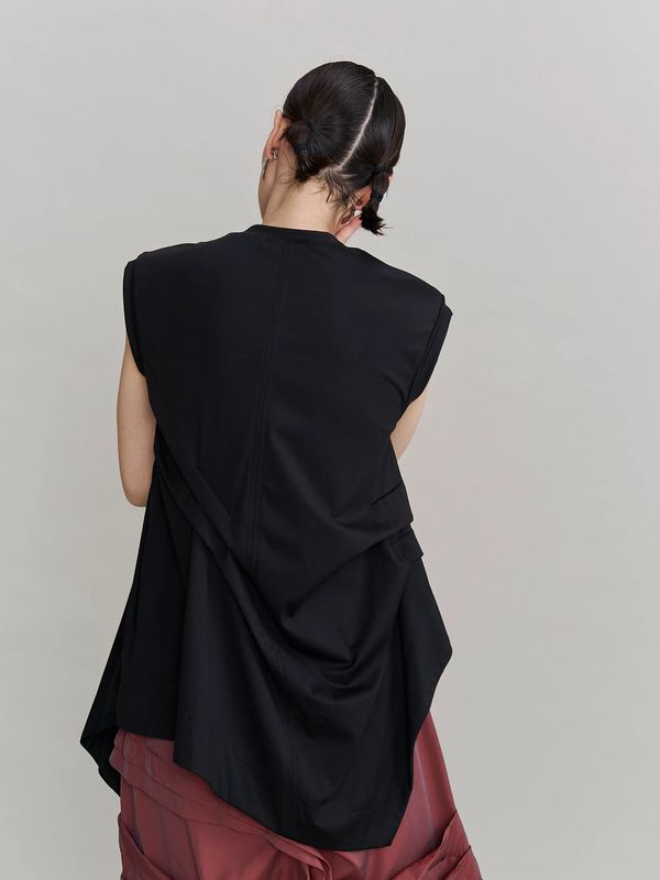 tuck drape sleeveless top
