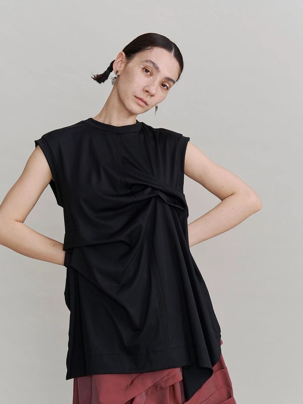 tuck drape sleeveless top