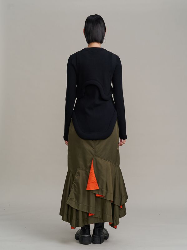 ma-1 docking denim skirt