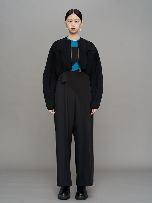 cord line short cardigan