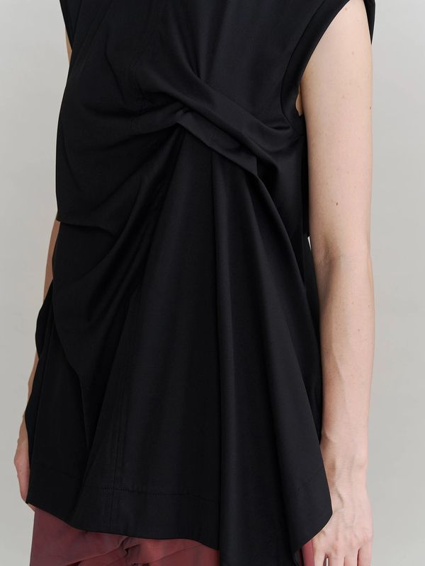 tuck drape sleeveless top