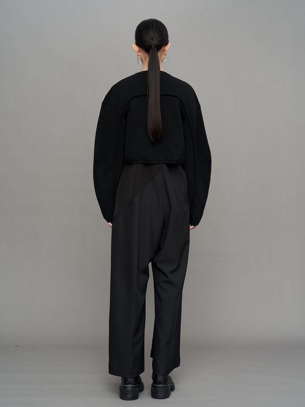 cord line short cardigan