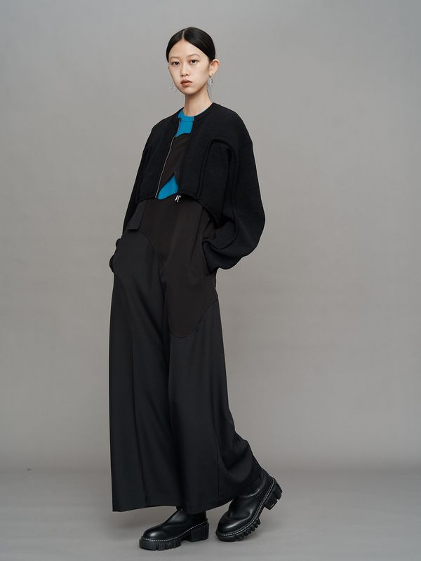 cord line short cardigan