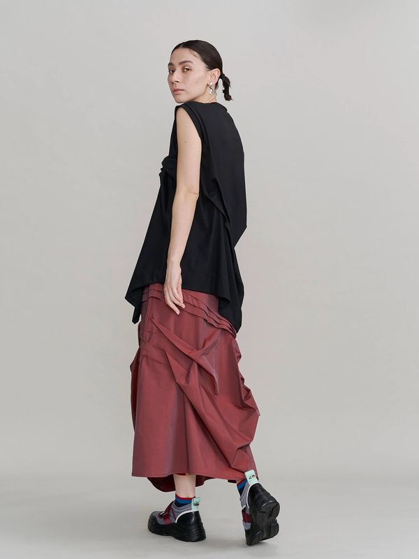 tuck drape sleeveless top