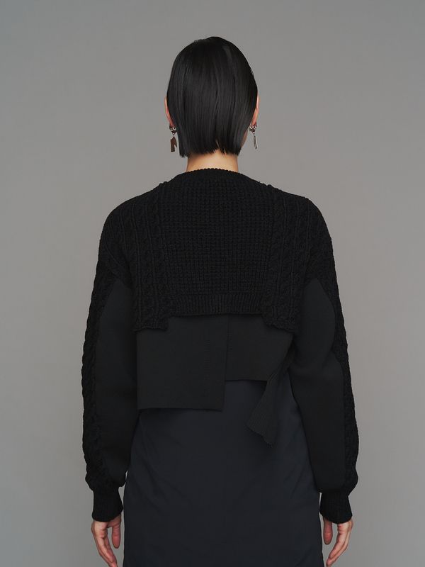 cable layer short knit top