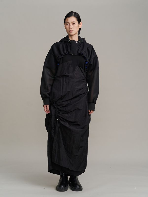 spongy sheer short blouson