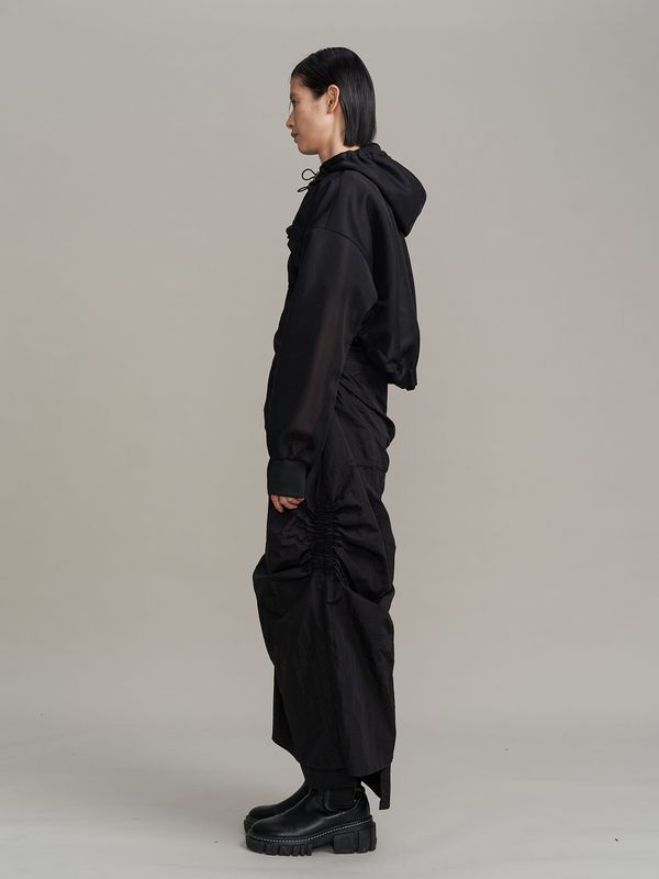 spongy sheer short blouson