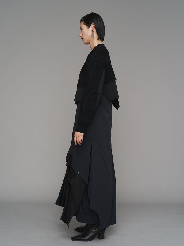 cable layer short knit top