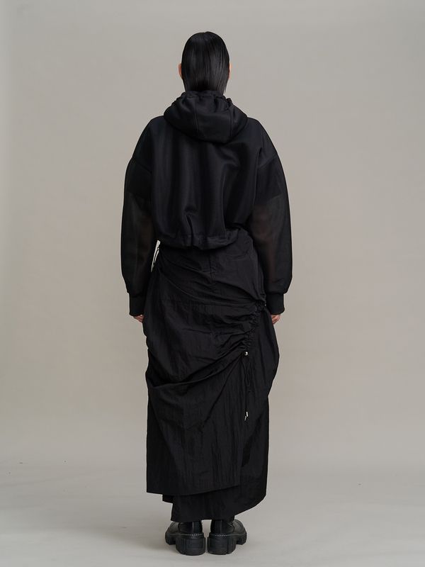 spongy sheer short blouson