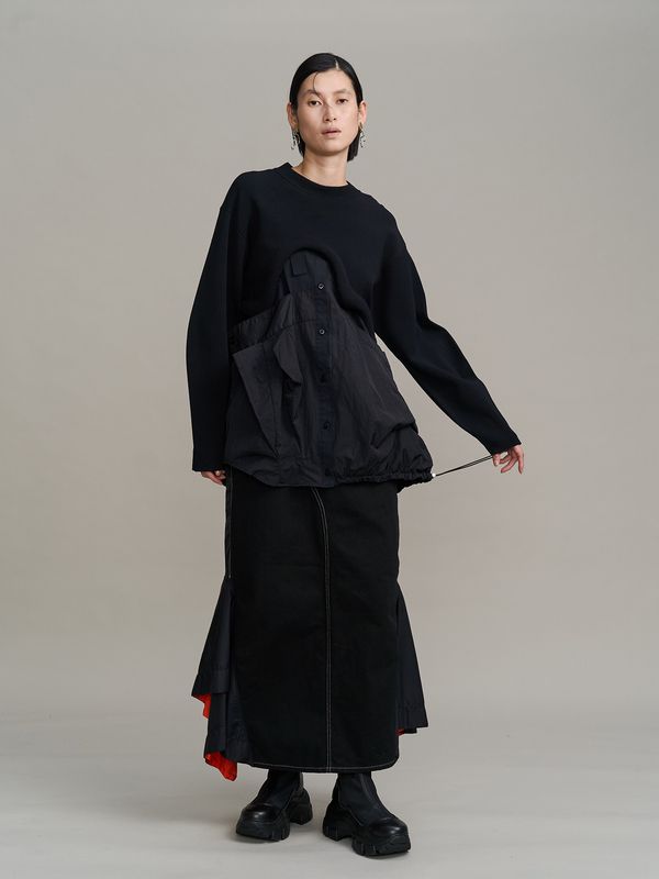ma-1 docking denim skirt