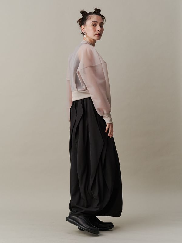 curve line tuck sleeveless op