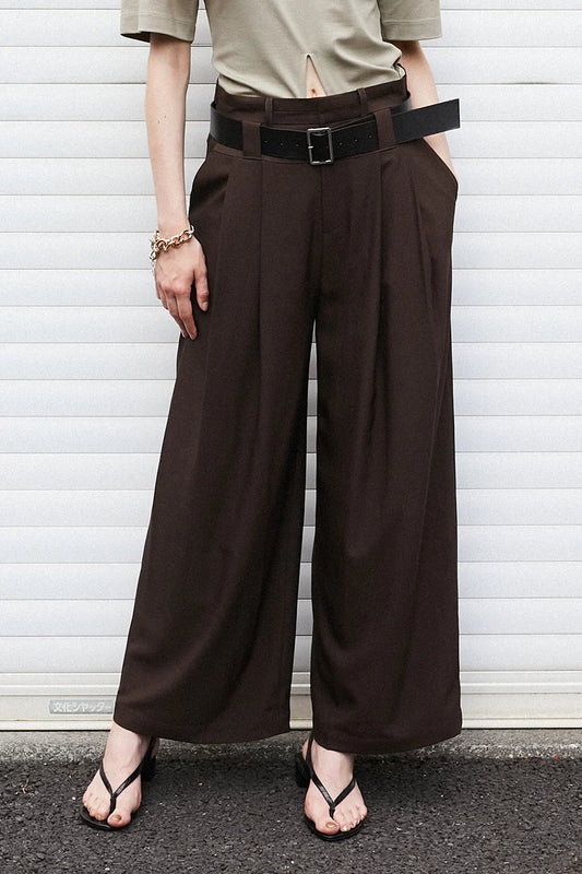 double-belted wide-leg pants
