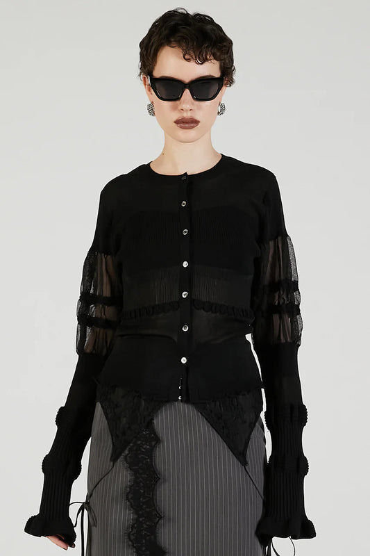 contrast border knit top