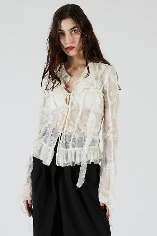 lace ruffled blouse