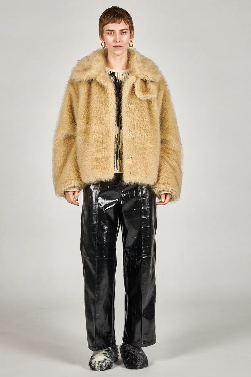 faux fur short coat