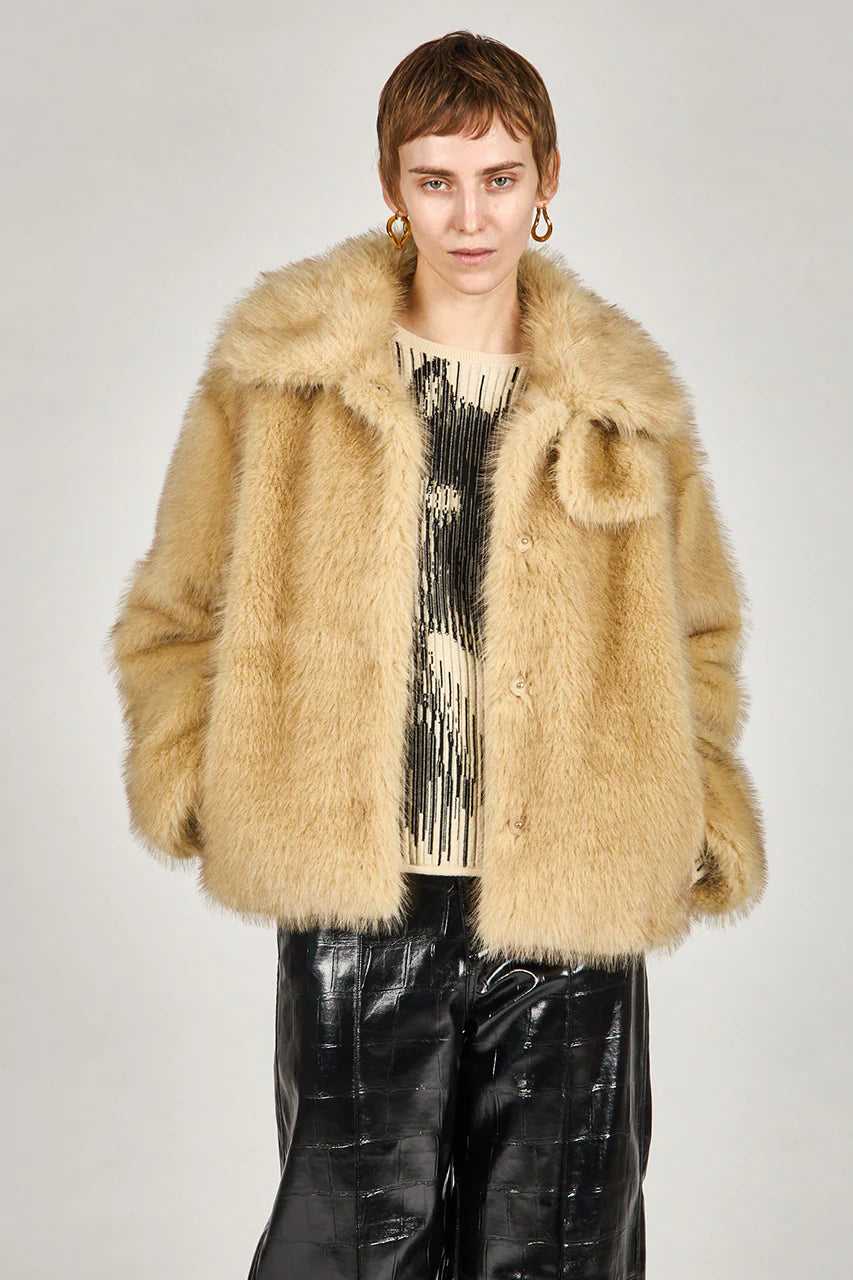 faux fur short coat