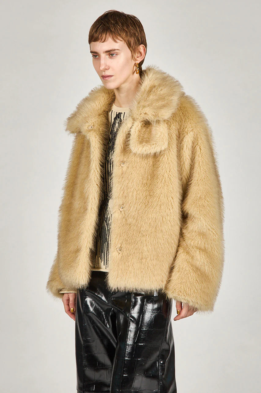 faux fur short coat