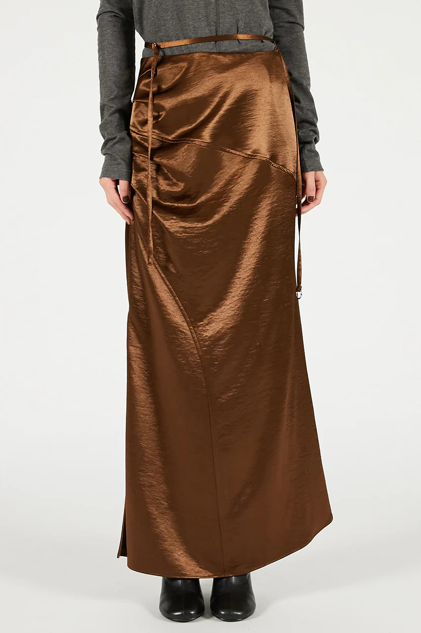 satin long skirt
