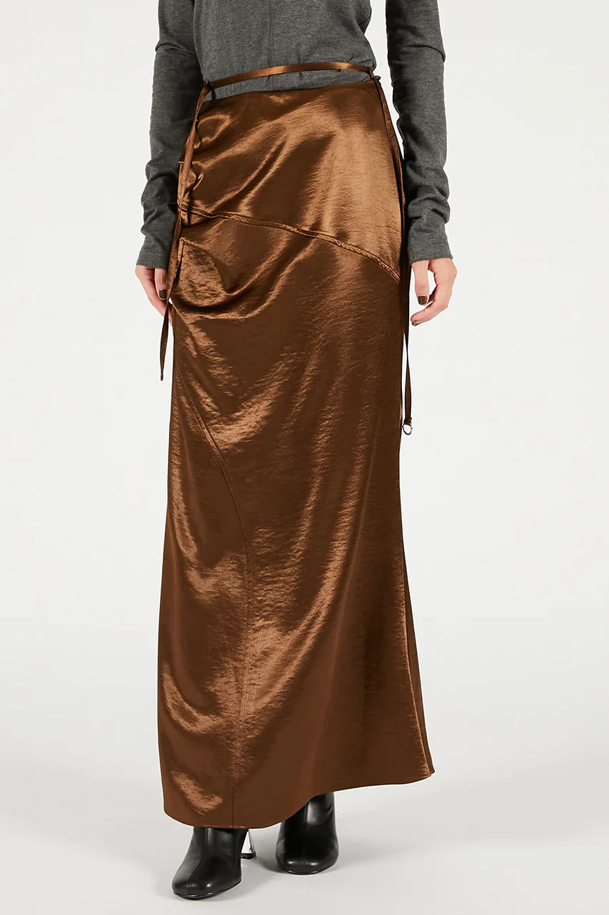 satin long skirt
