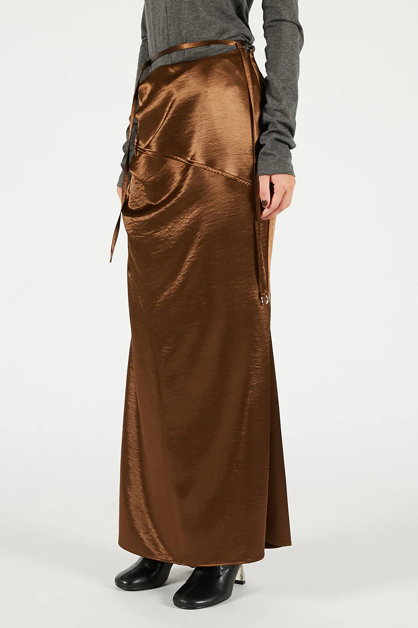 satin long skirt