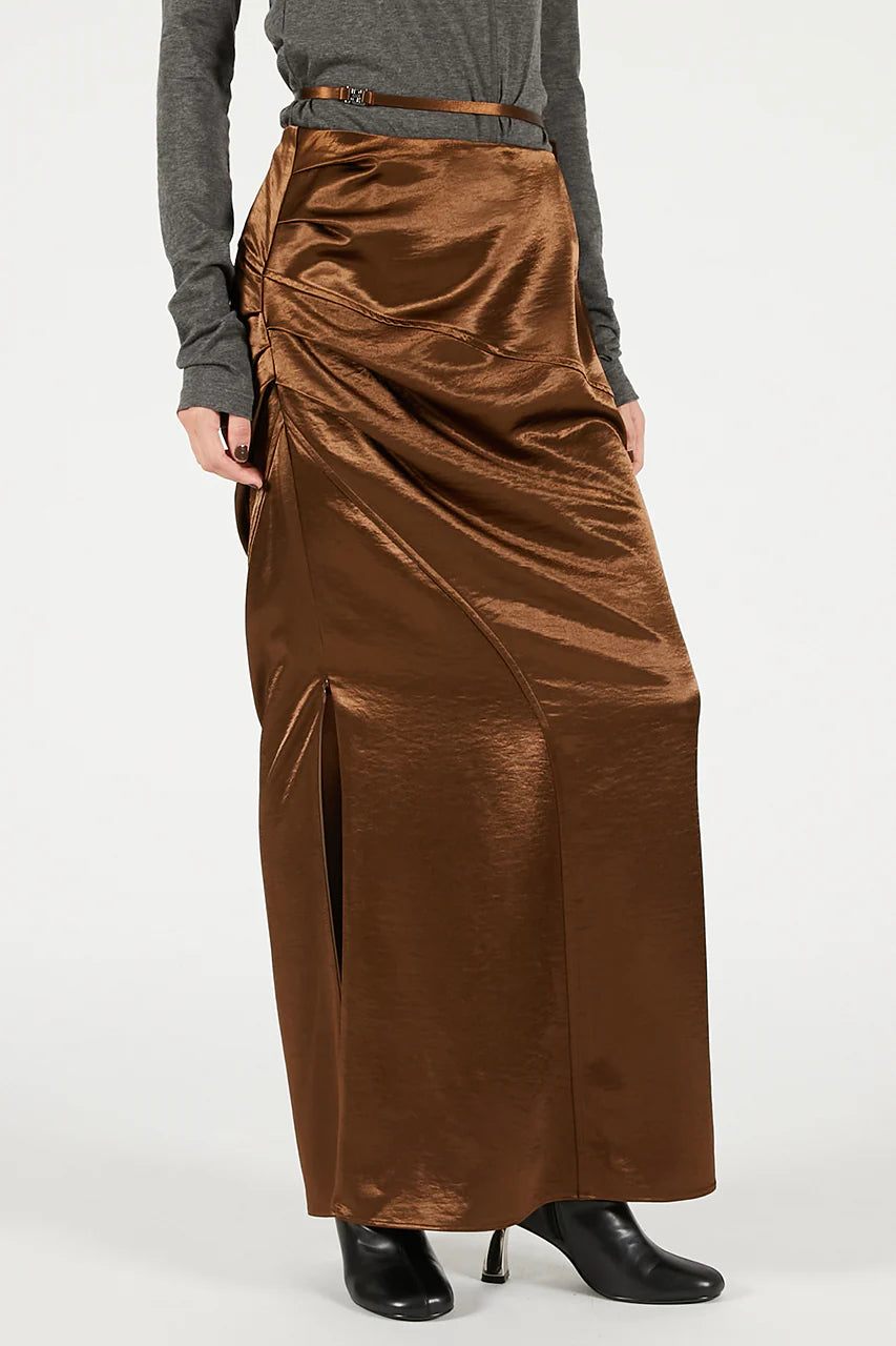 satin long skirt