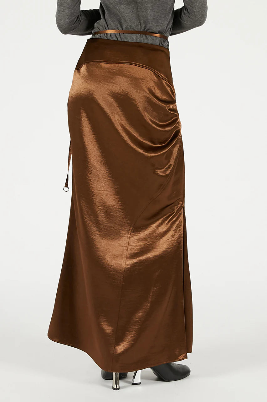 satin long skirt