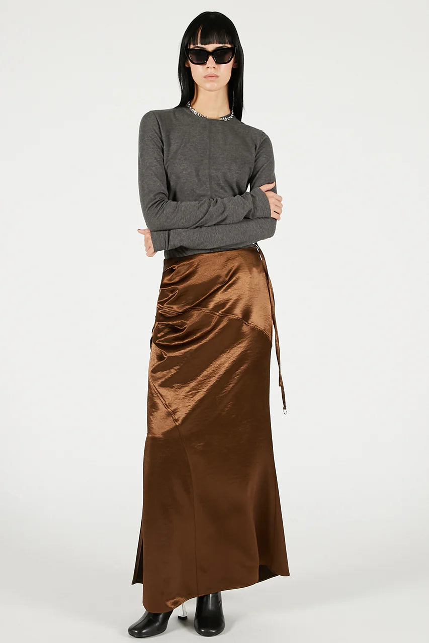 satin long skirt