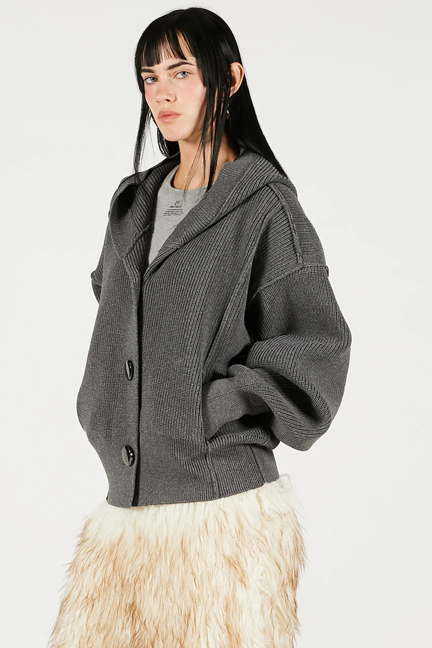 hoodie knit cardigan