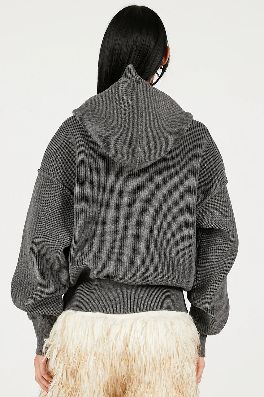 hoodie knit cardigan