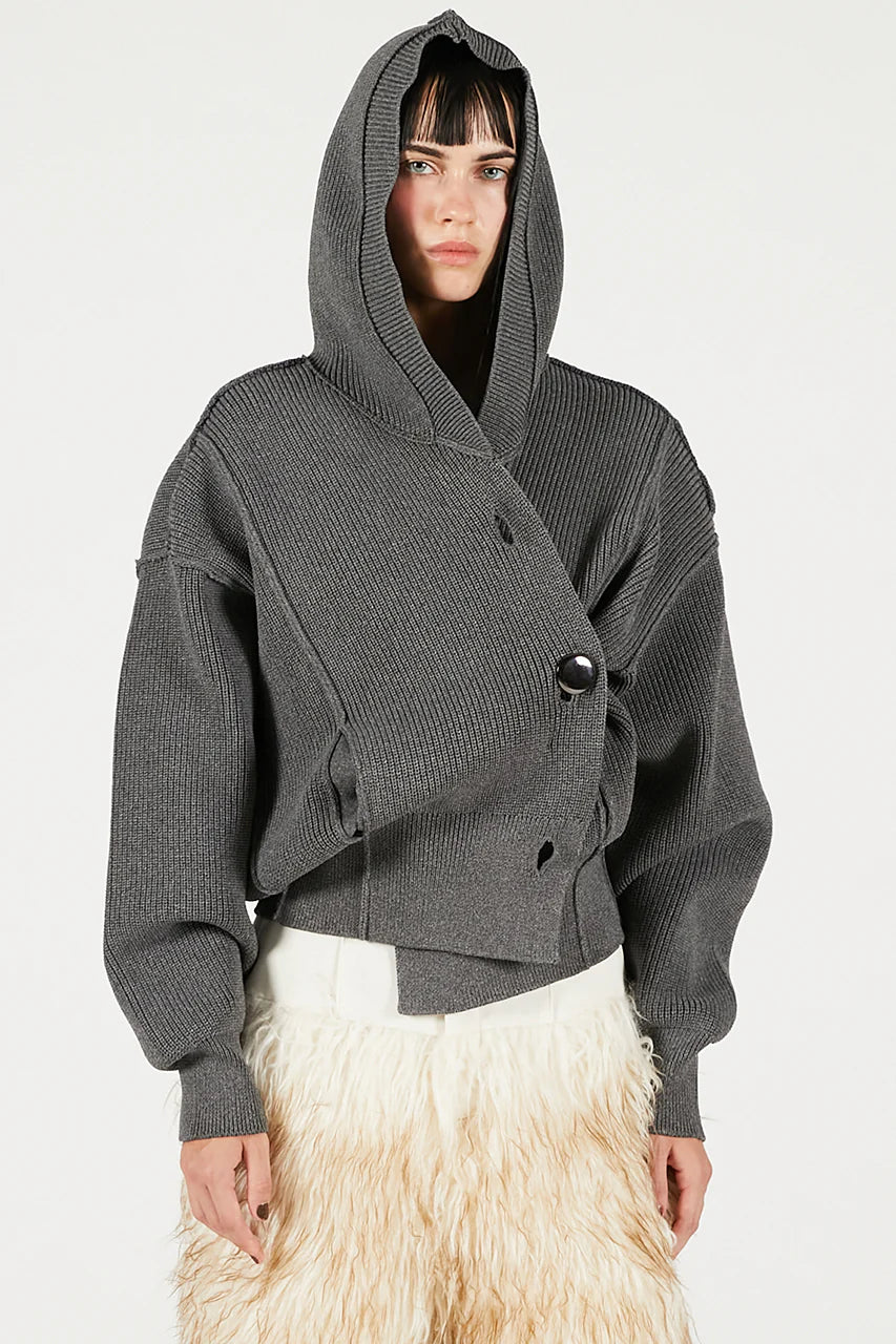 hoodie knit cardigan