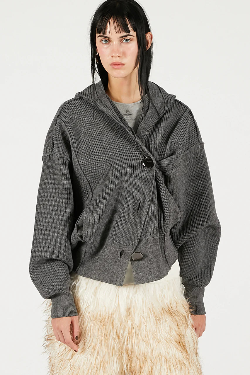 hoodie knit cardigan