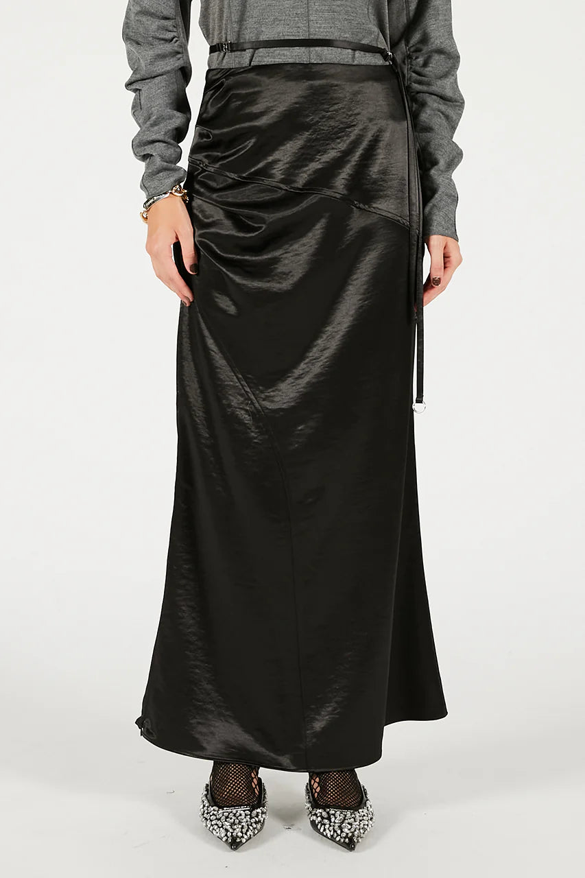 satin long skirt