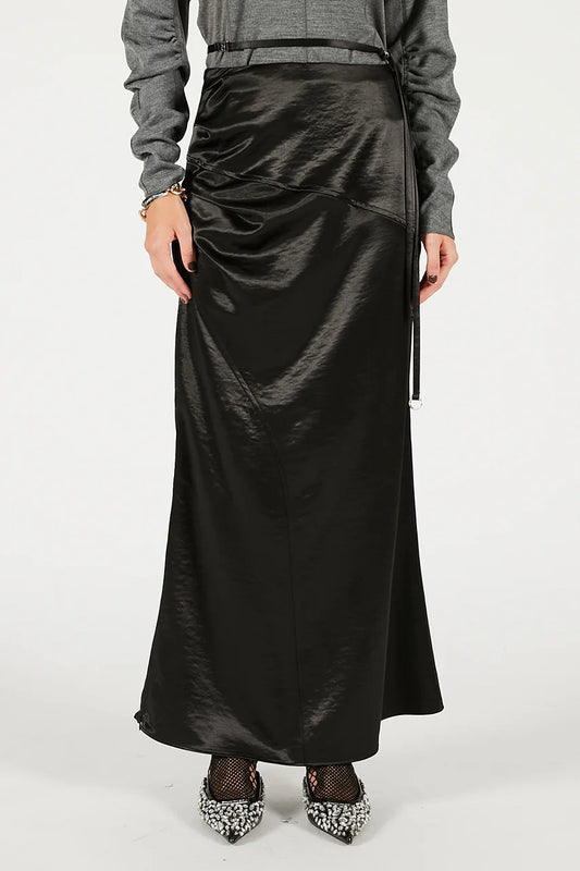 satin long skirt
