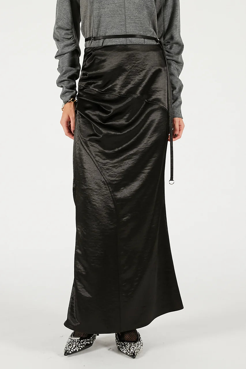 satin long skirt