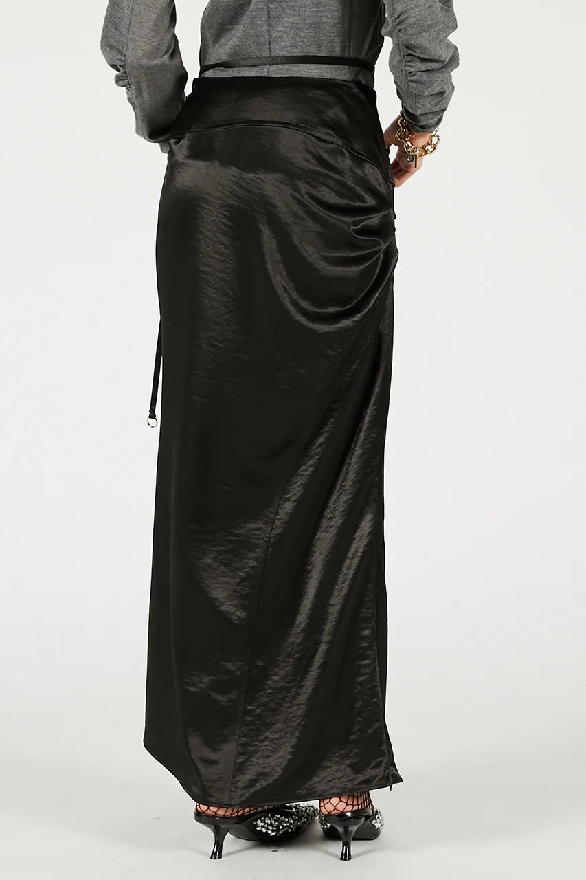 satin long skirt