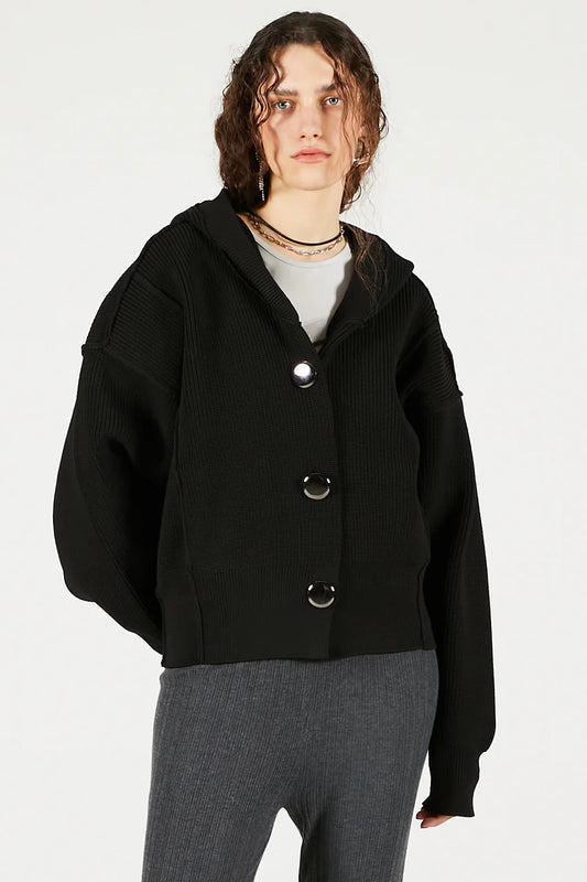 hoodie knit cardigan