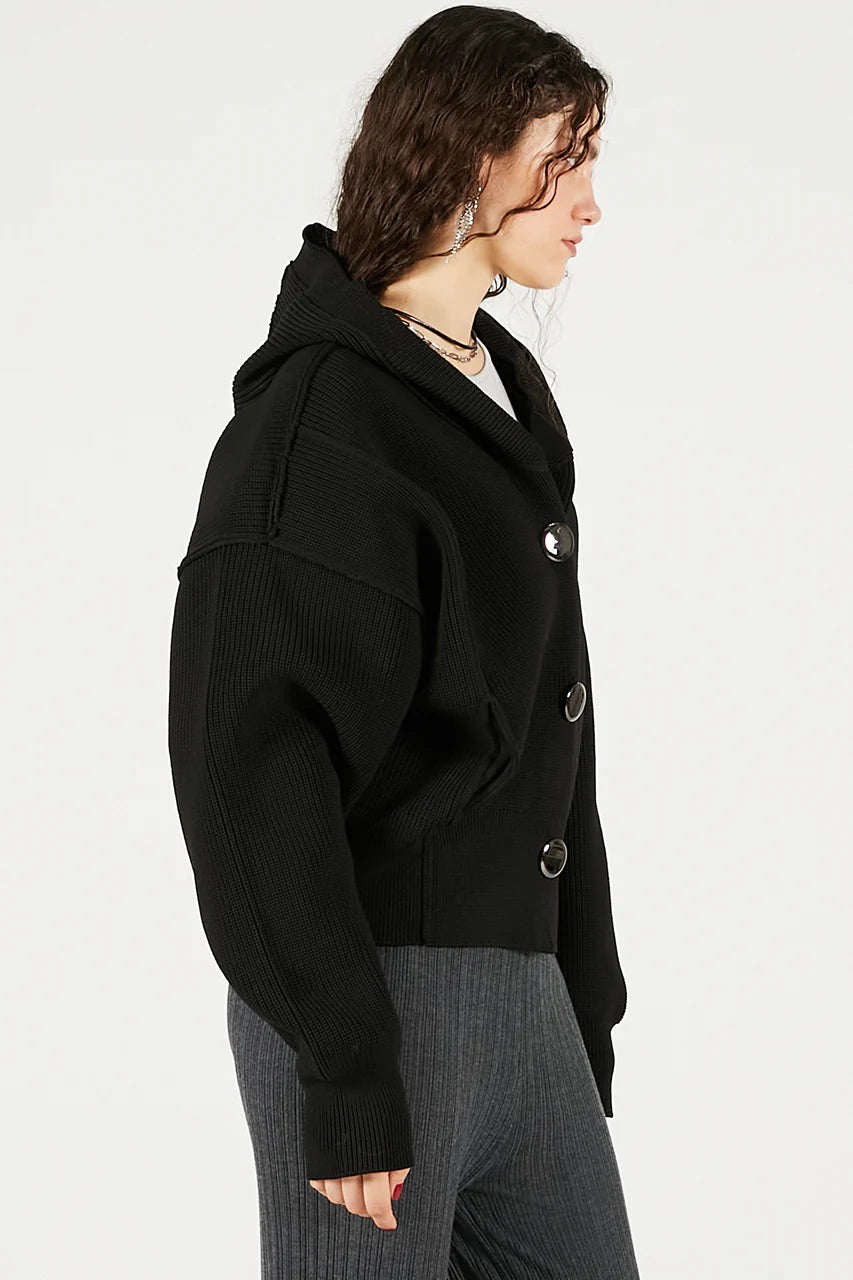 hoodie knit cardigan