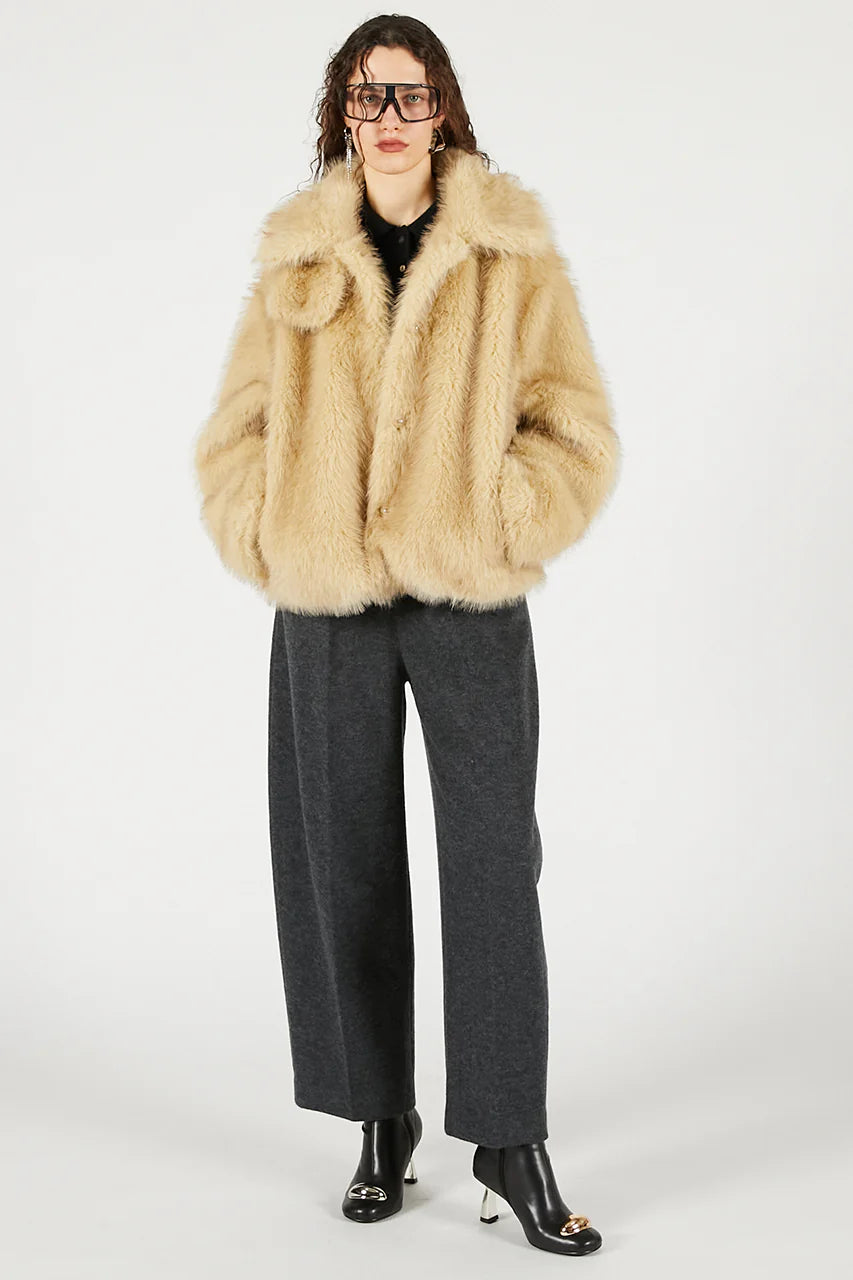 faux fur short coat