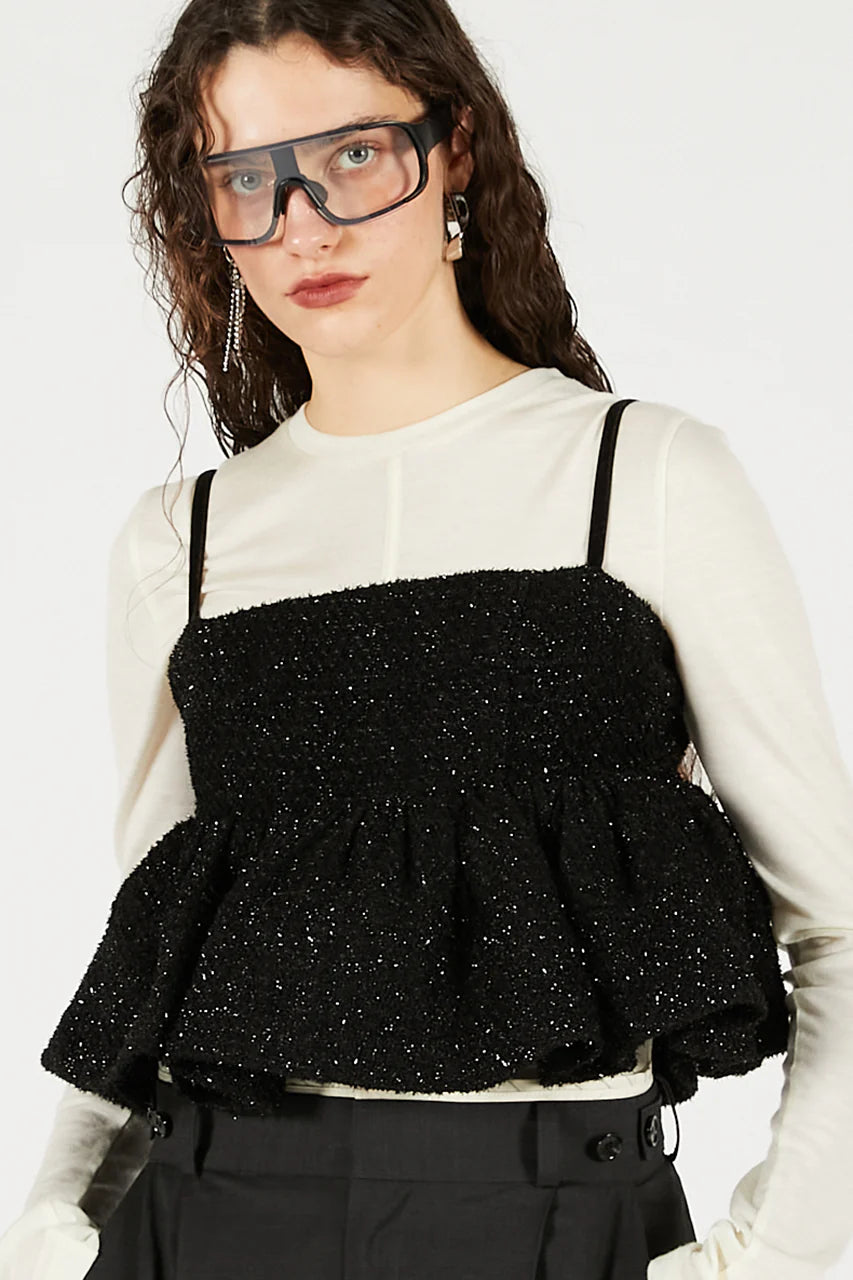 tweed peplum bustier