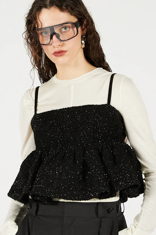 tweed peplum bustier