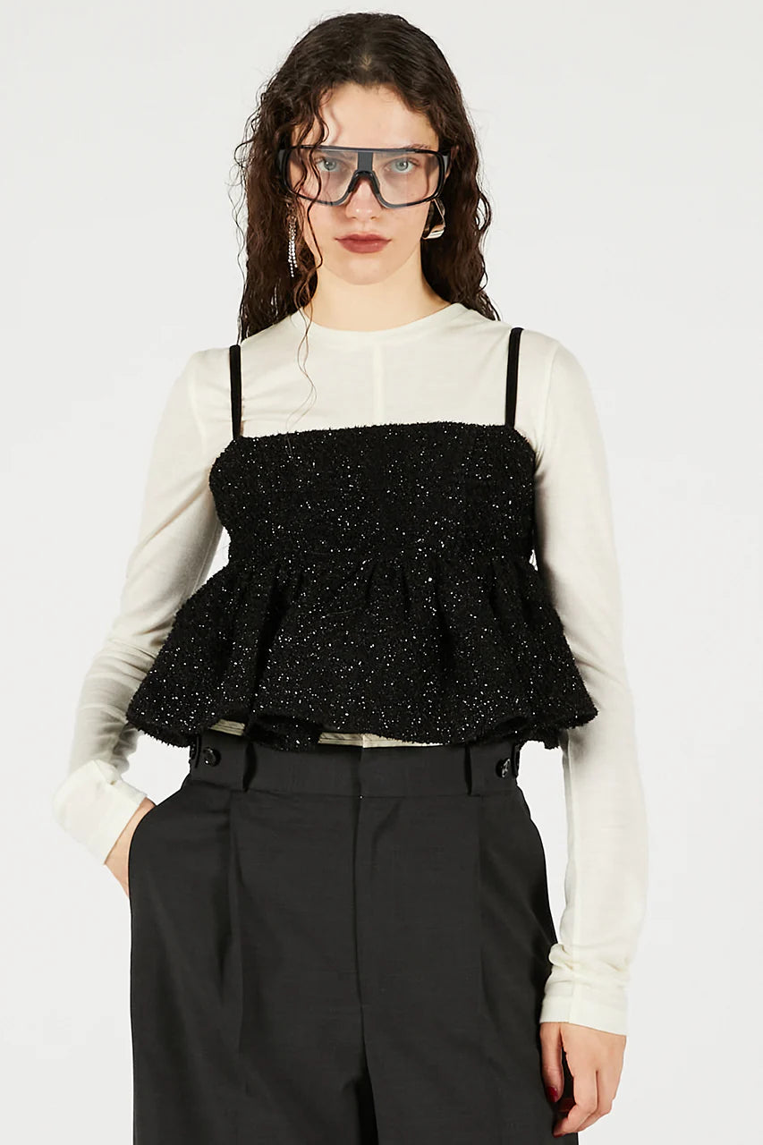 tweed peplum bustier