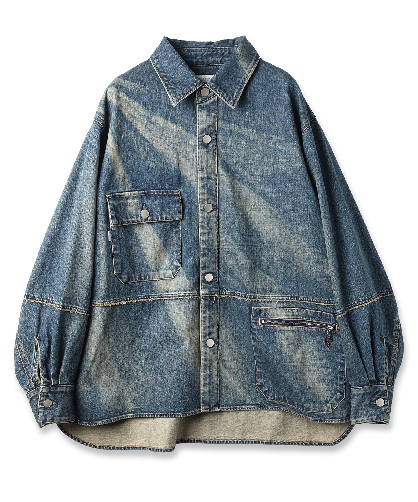 over size denim shirt