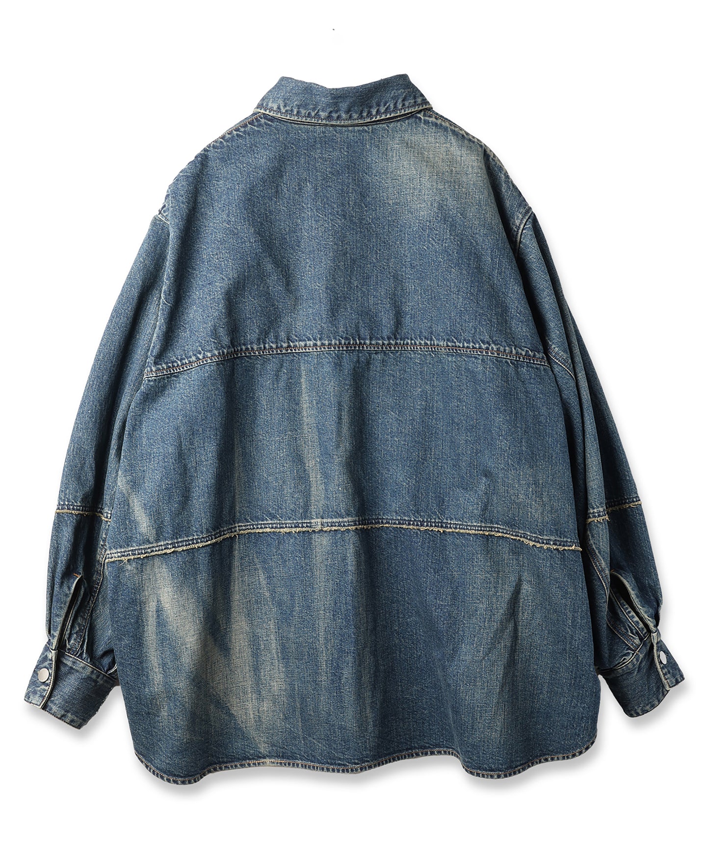 over size denim shirt