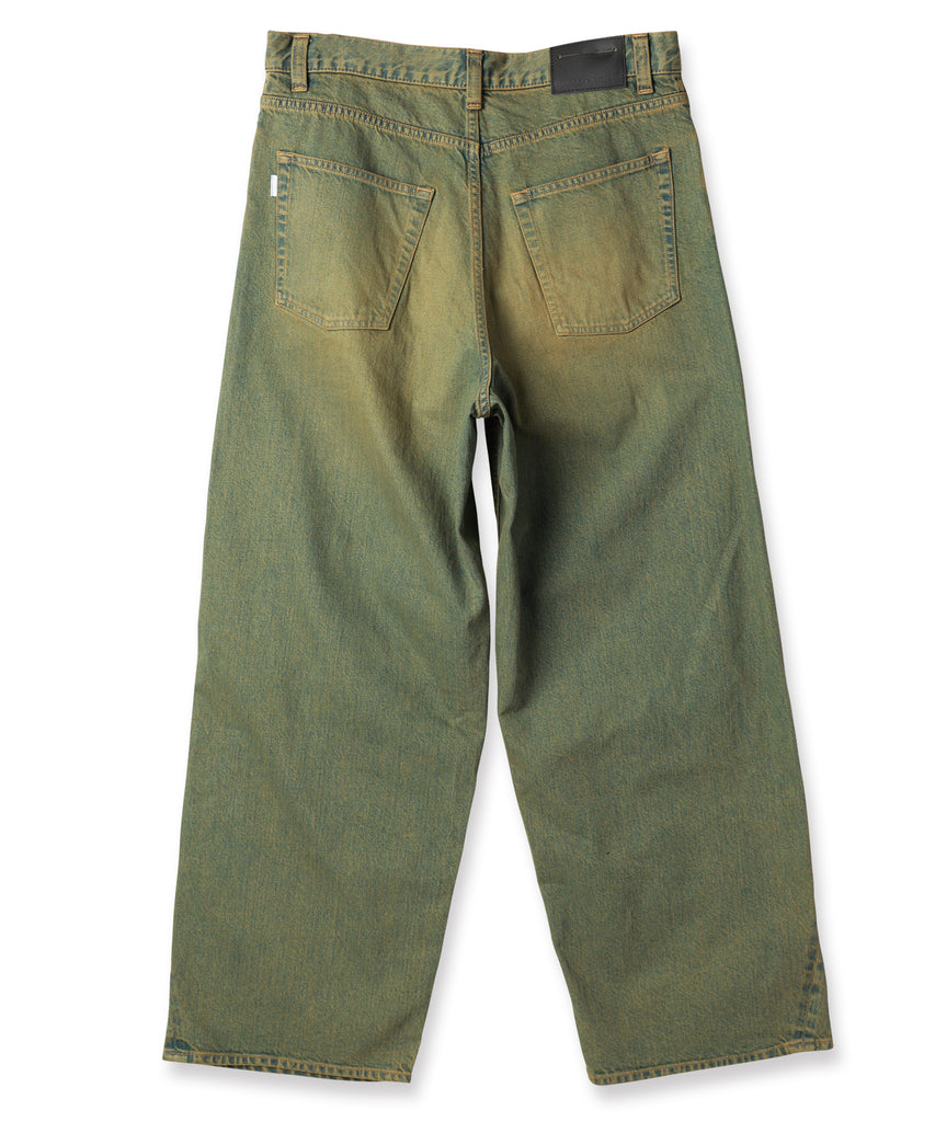 drape over shaped denim pants